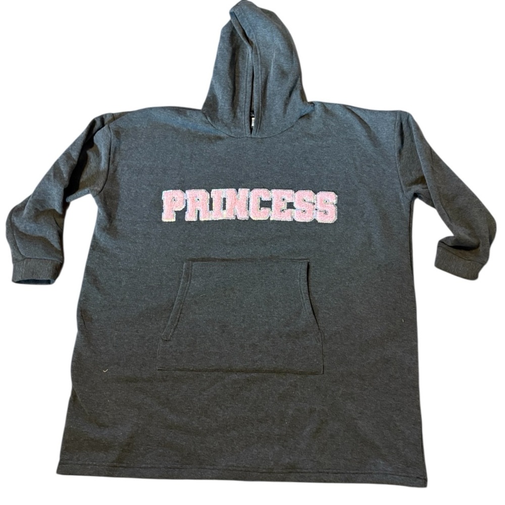 Charcoal Hoodie with Pink 'Princess' Design